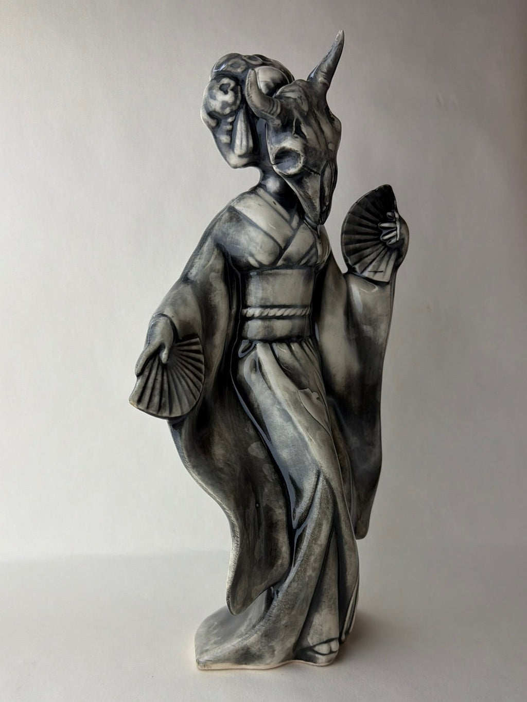 Masked Maiden Large Female Geisha With Steer Skull Head