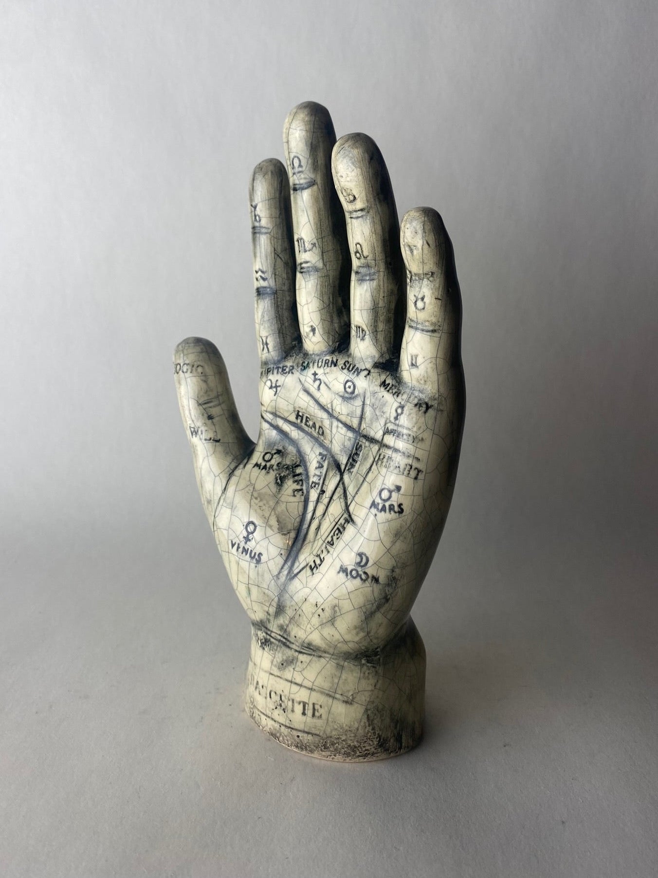 Raku Vintage Style Palmistry Hand