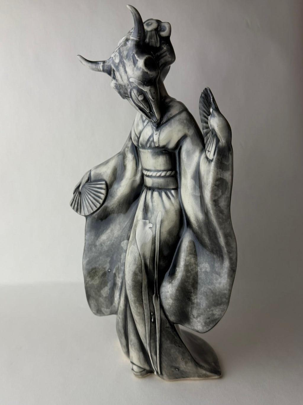 Masked Maiden Large Female Geisha With Steer Skull Head