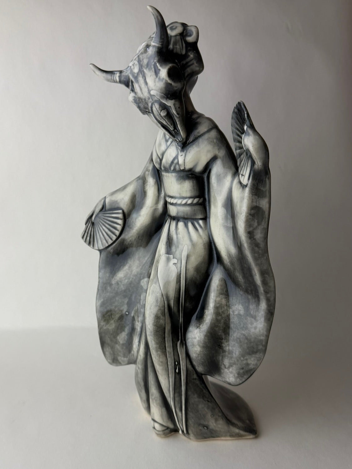 Masked Maiden Large Female Geisha With Steer Skull Head