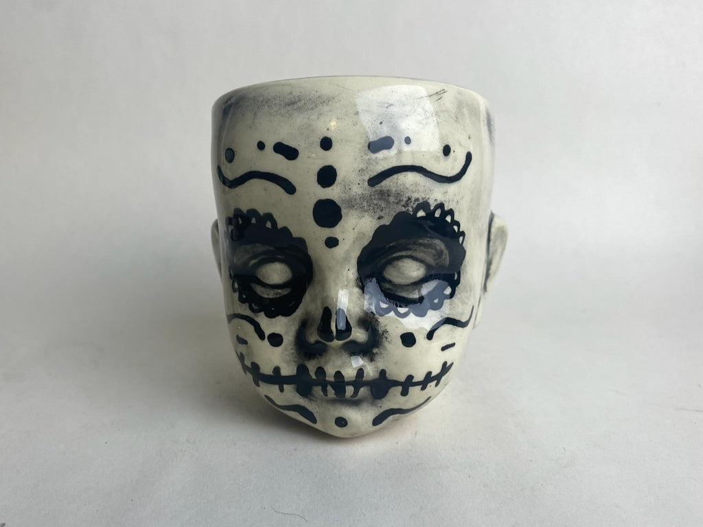 Sugar Skull Baby Doll Head Planter