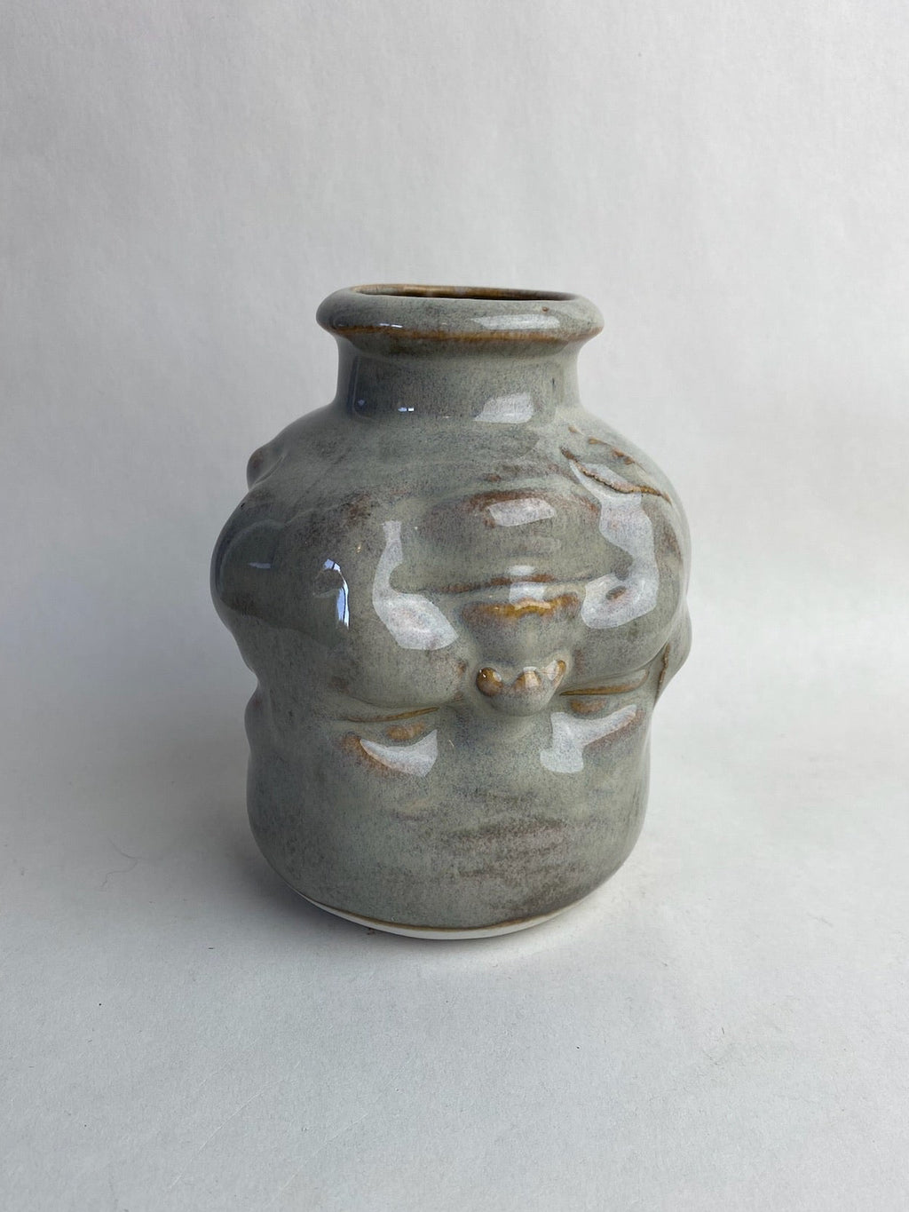 Three Face Baby Doll Head Vase