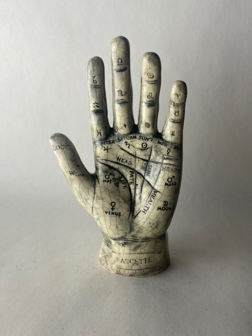 Raku Vintage Style Palmistry Hand