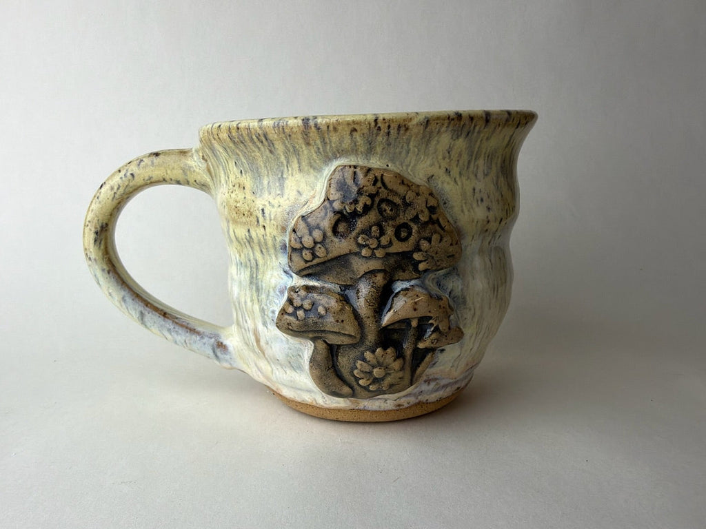 Retro Mushroom Wheel Thrown Mug