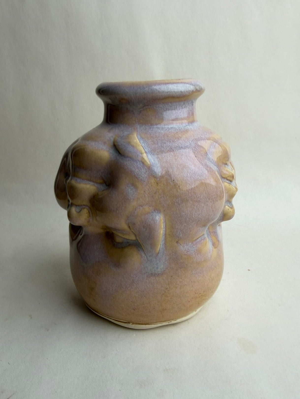 Three Face Baby Doll Head Vase