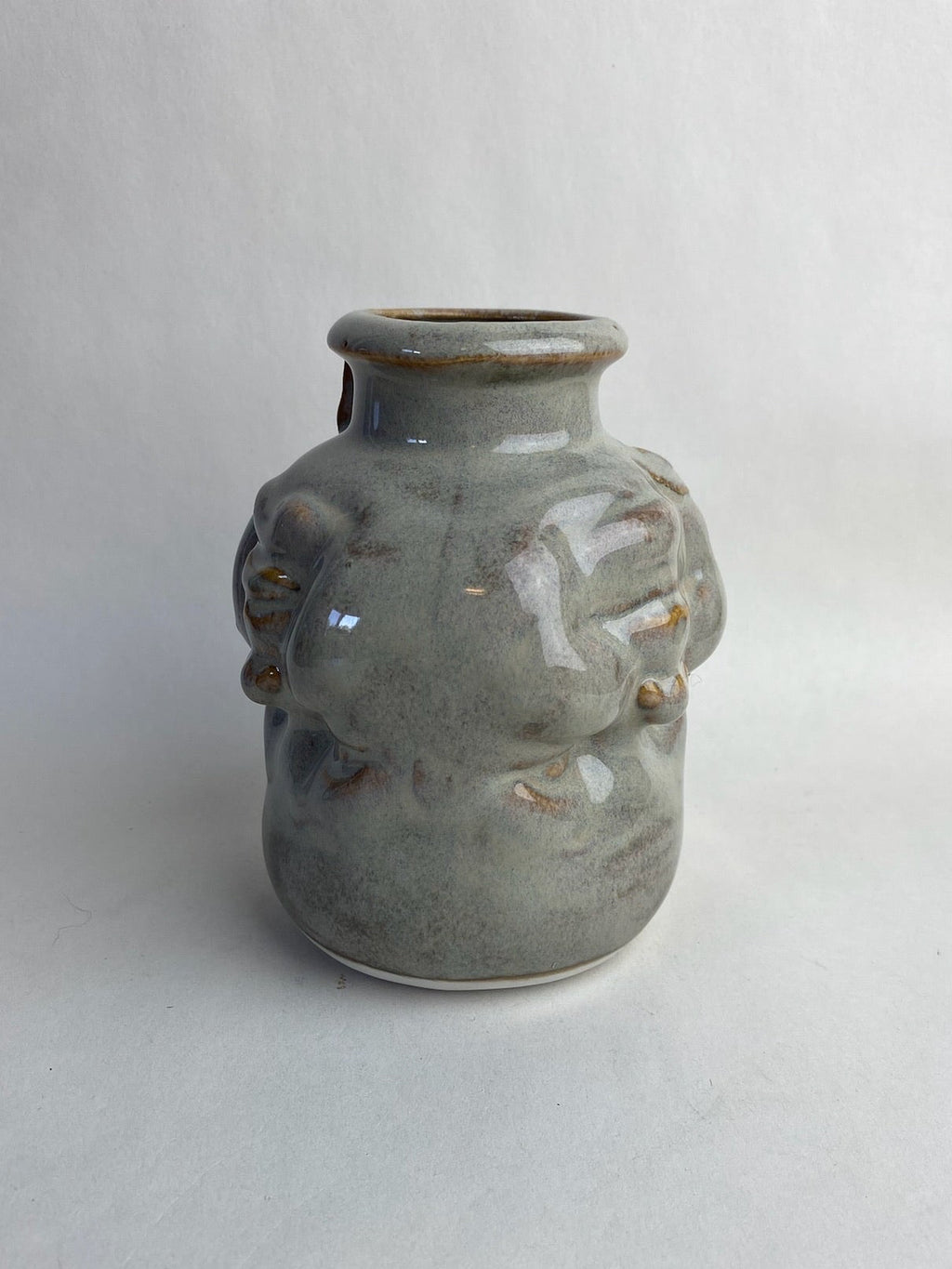 Three Face Baby Doll Head Vase