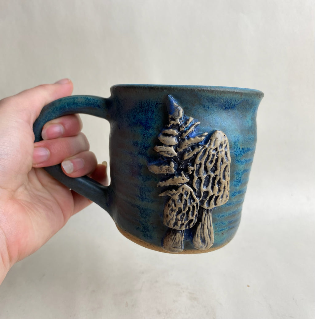 Morel mushroom Wheel Thrown Mug