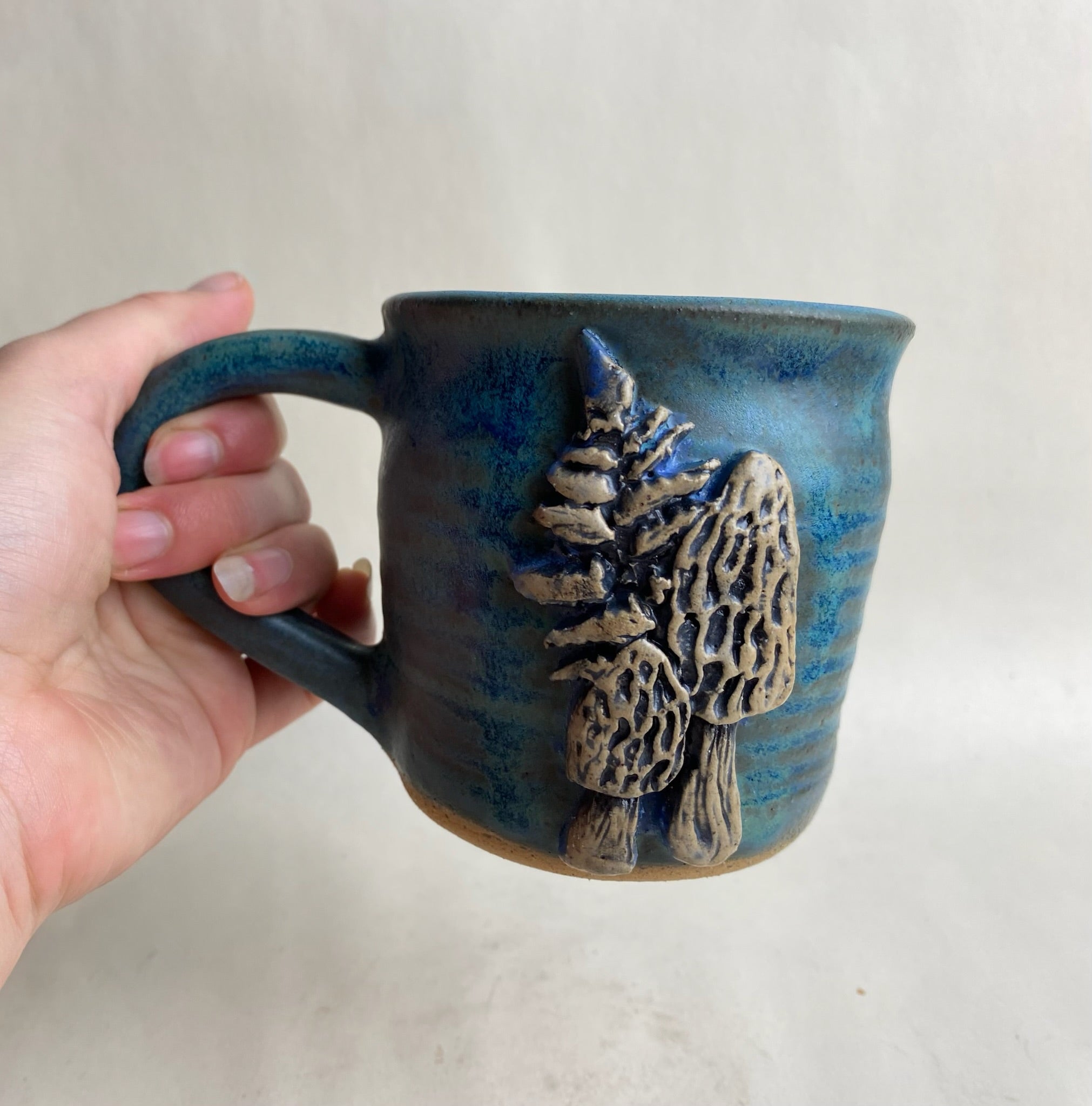 Morel mushroom Wheel Thrown Mug