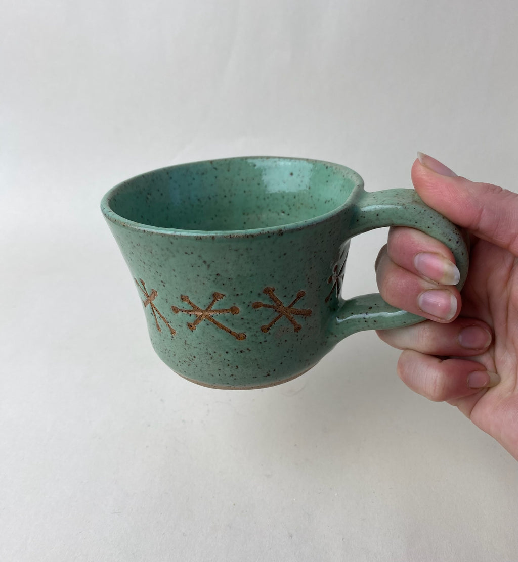 Retro Sputnik Wheel Thrown Mug