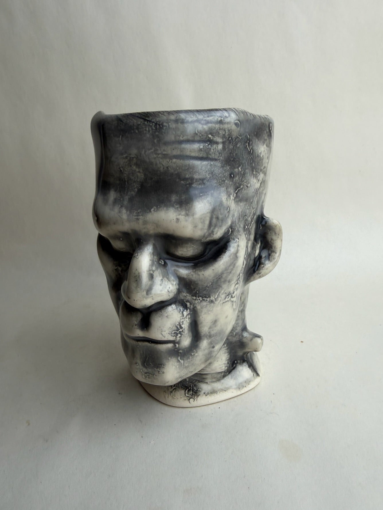 Black And White Frankenstein Monster Planter