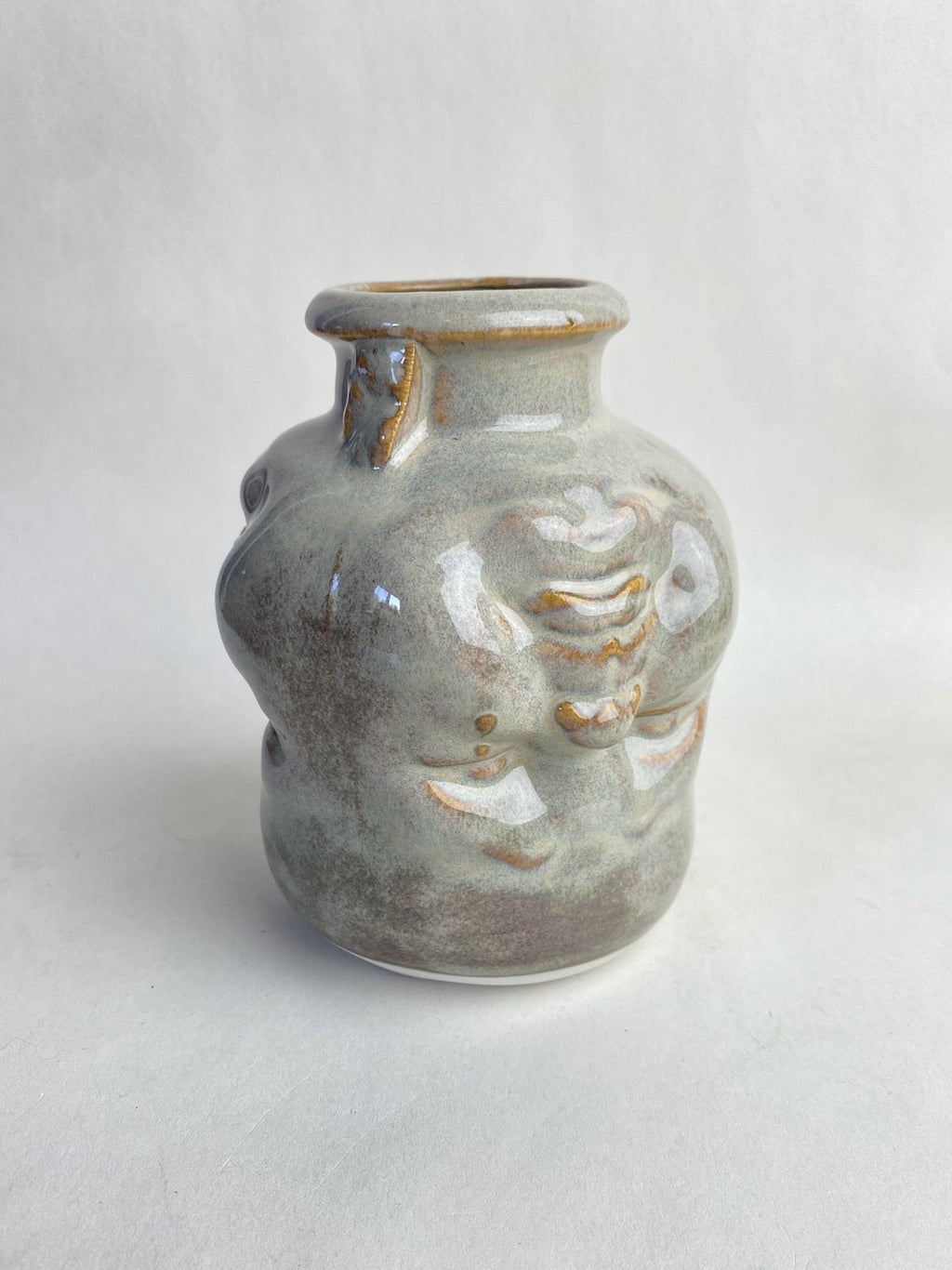 Three Face Baby Doll Head Vase