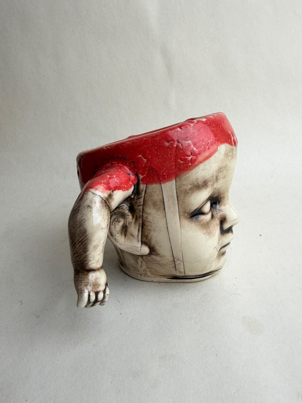 Doll Head Mug With Doll Arm Handle