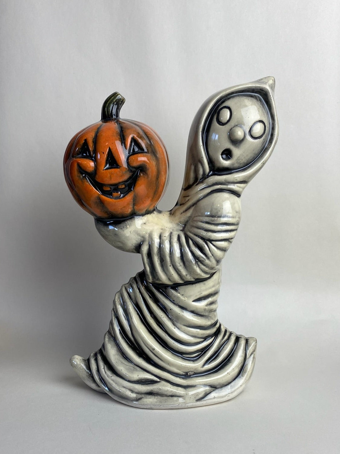 Large Vintage Style Ghost with Jack-o-lantern