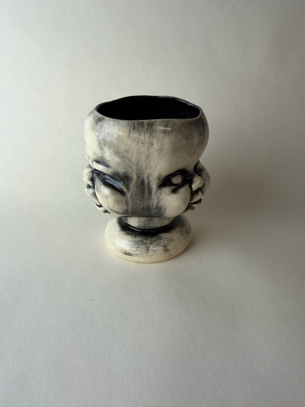 Small Three Face Baby Doll Head Planter