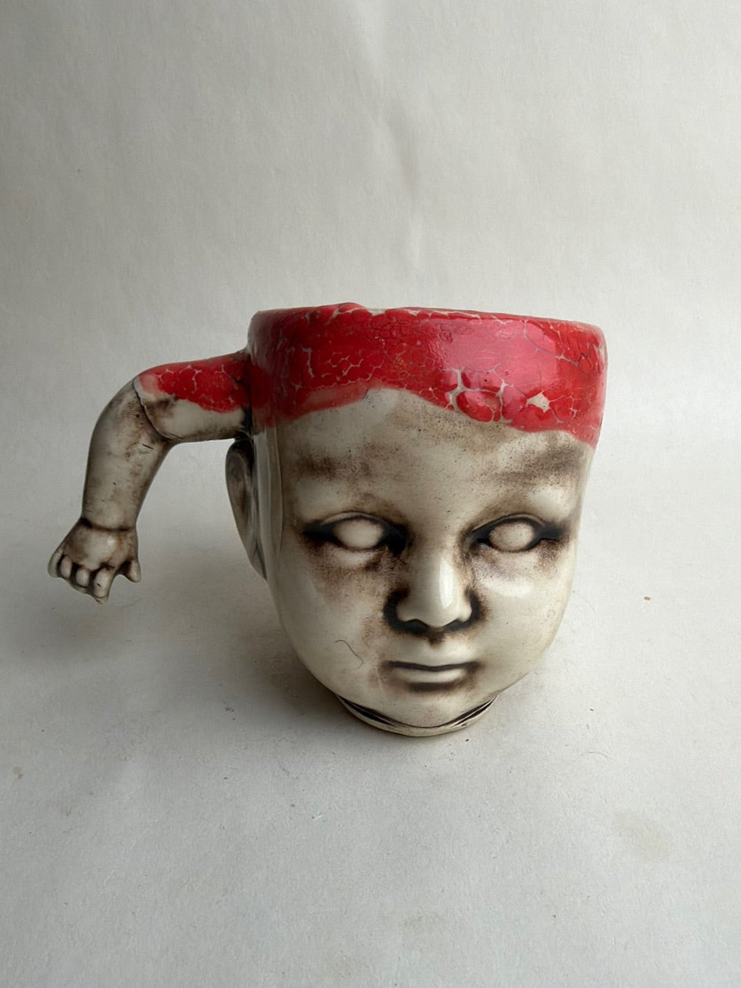 Doll Head Mug With Doll Arm Handle