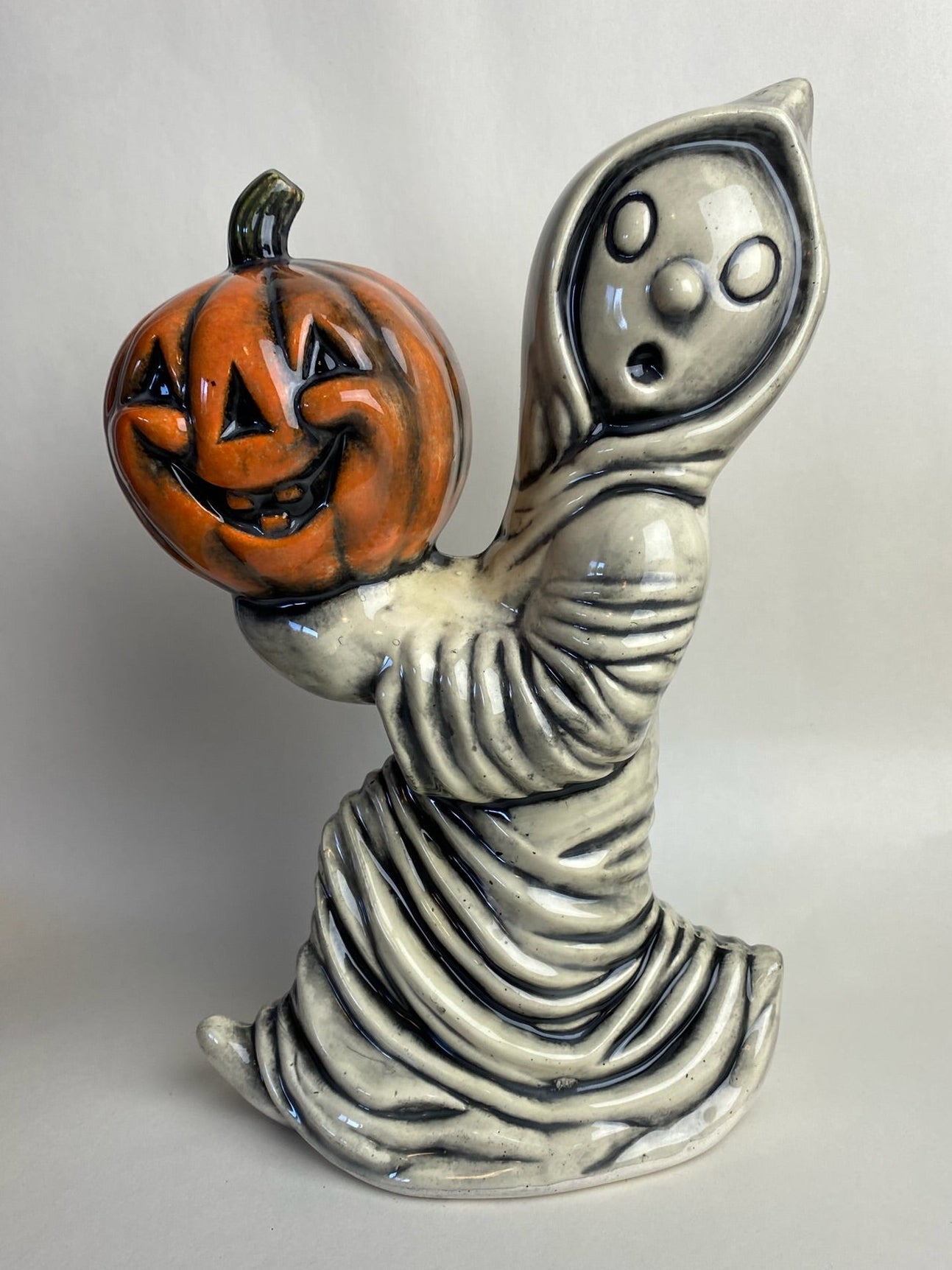 Large Vintage Style Ghost with Jack-o-lantern