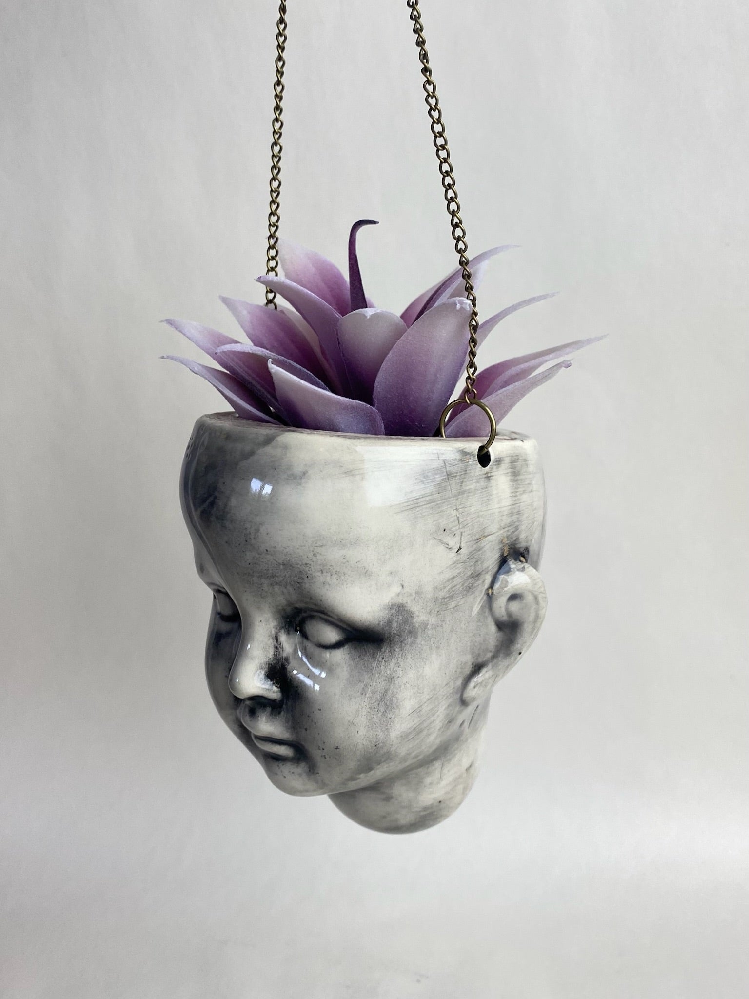 Baby Doll Head Hanging Planter