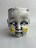 Doll Head Planter With Flower Design