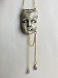 Baby Doll Face Hanging Mobile With Amethyst
