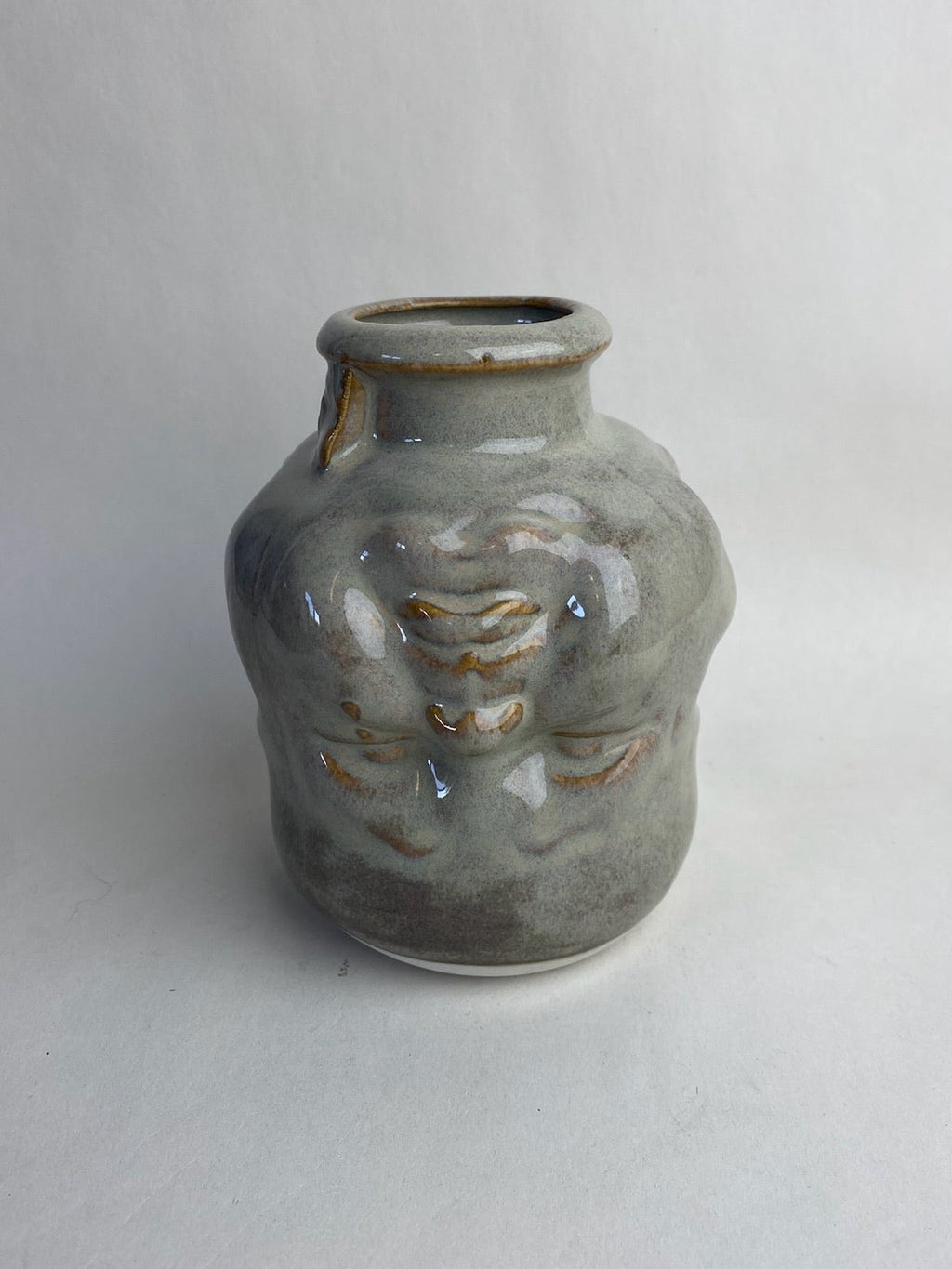 Three Face Baby Doll Head Vase