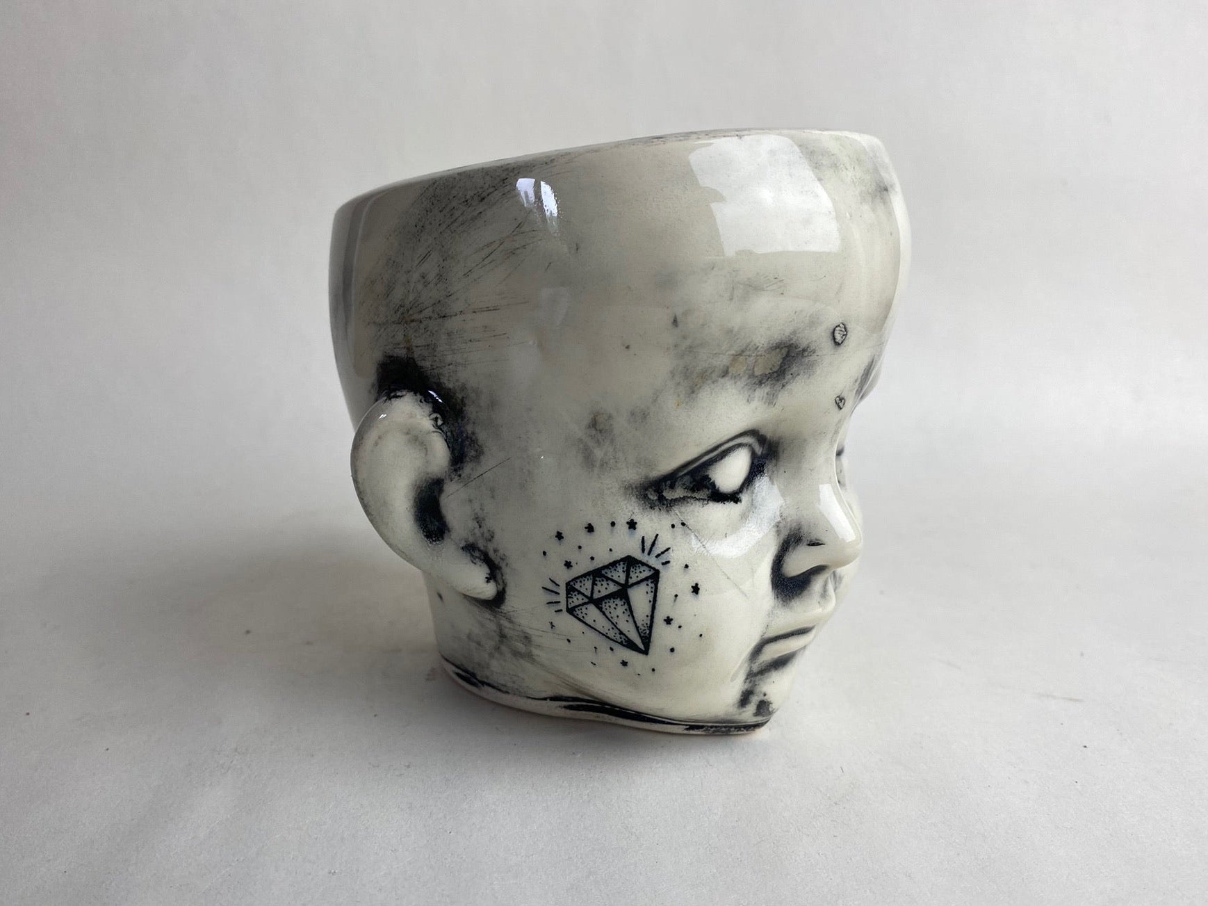 Tattoo Baby Doll Head Planter