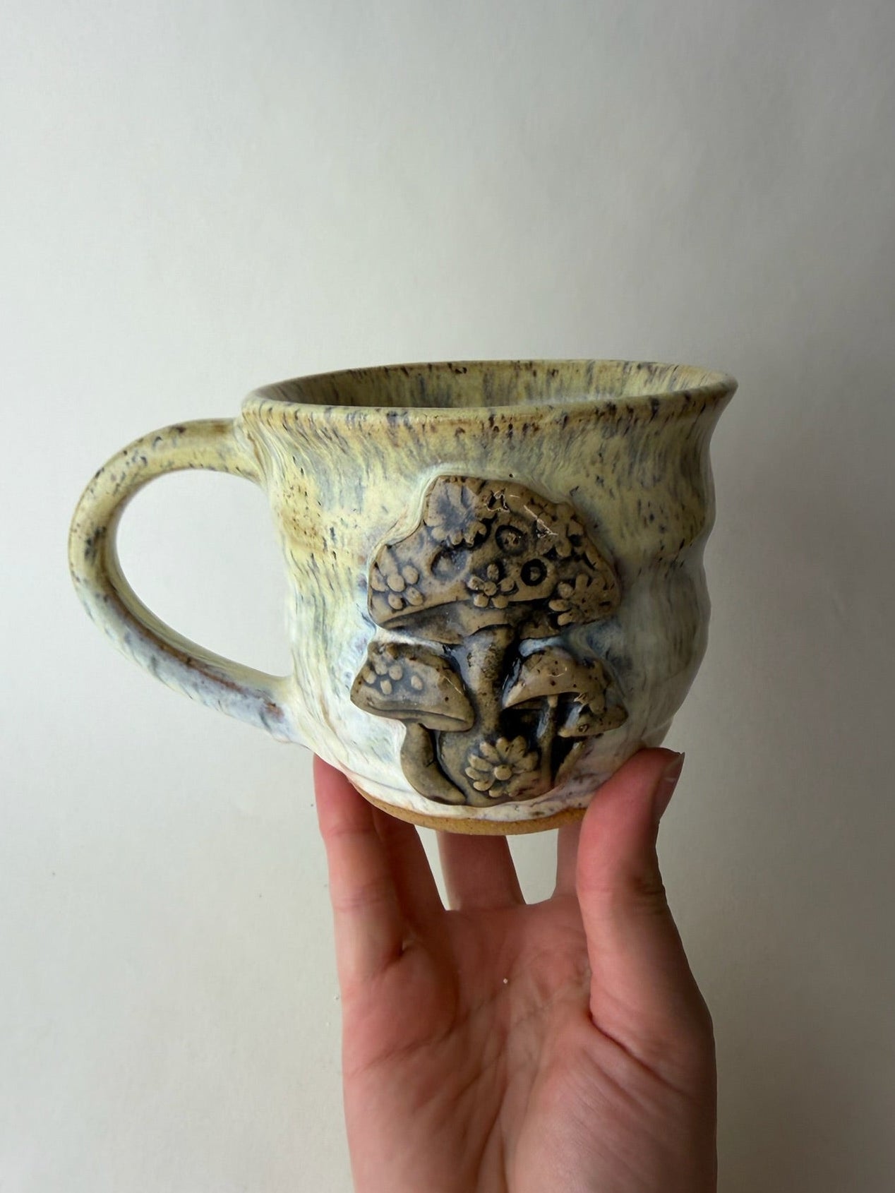 Retro Mushroom Wheel Thrown Mug