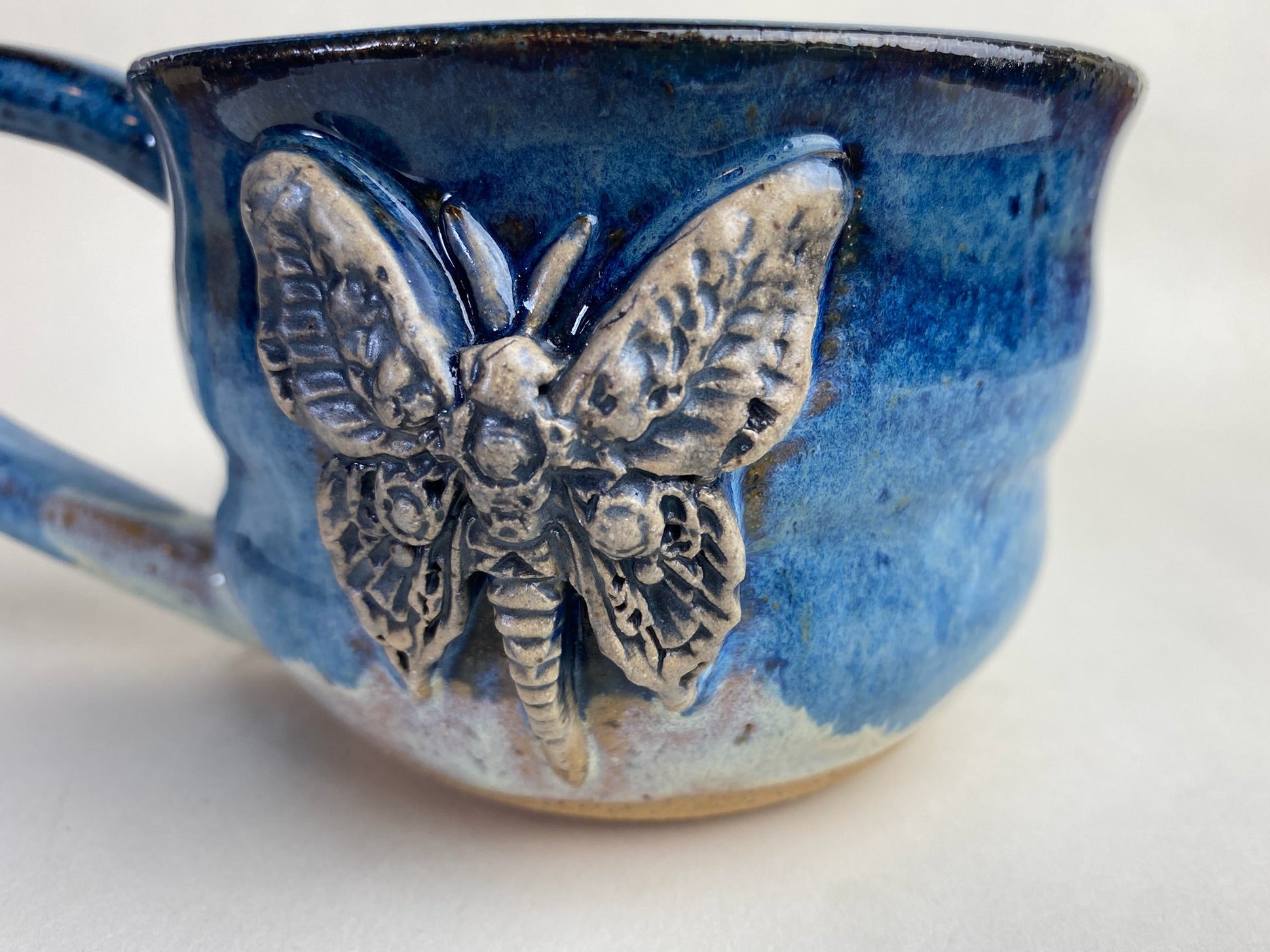 Butterfly Wheel Thrown Mug