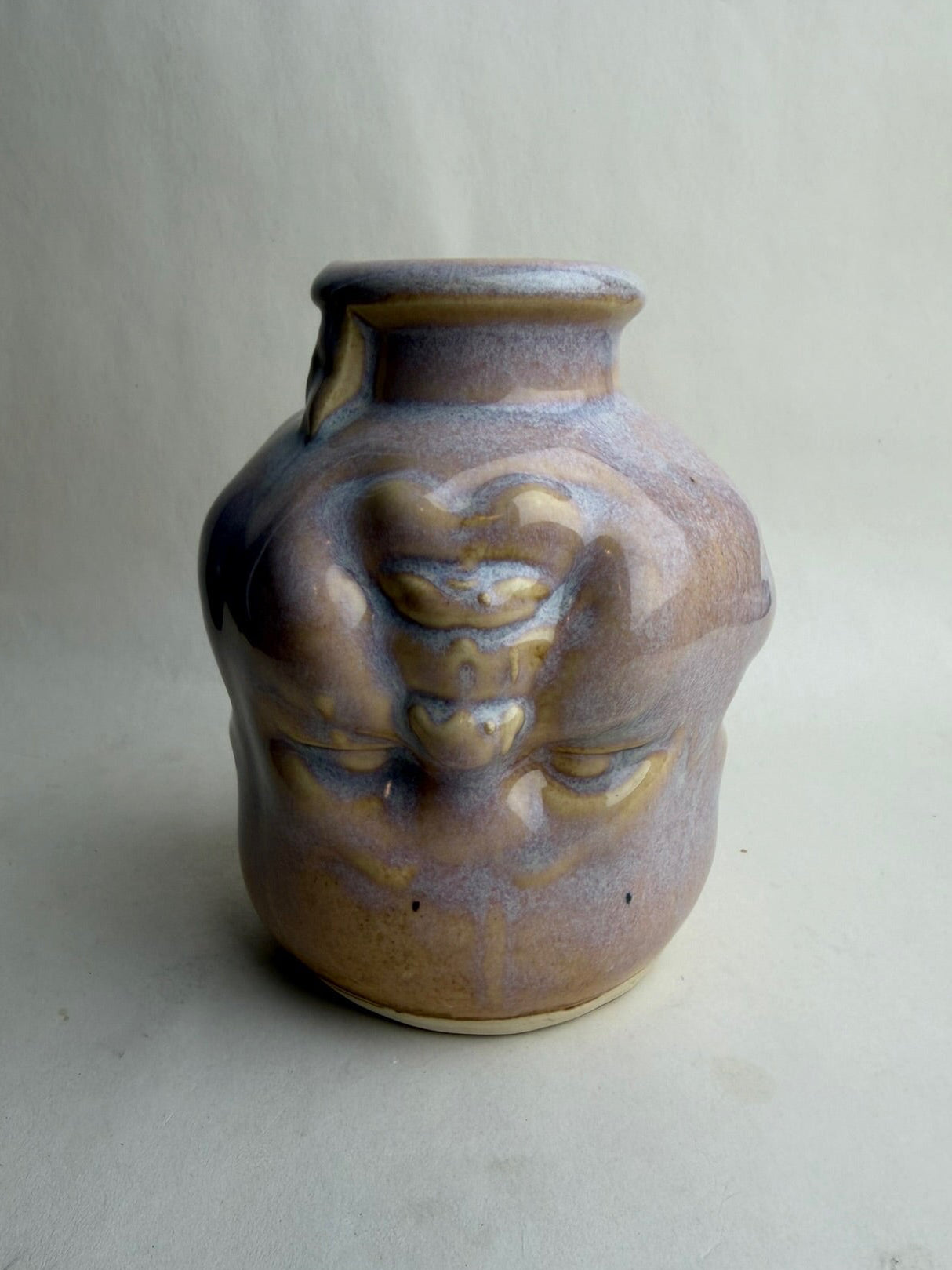 Three Face Baby Doll Head Vase