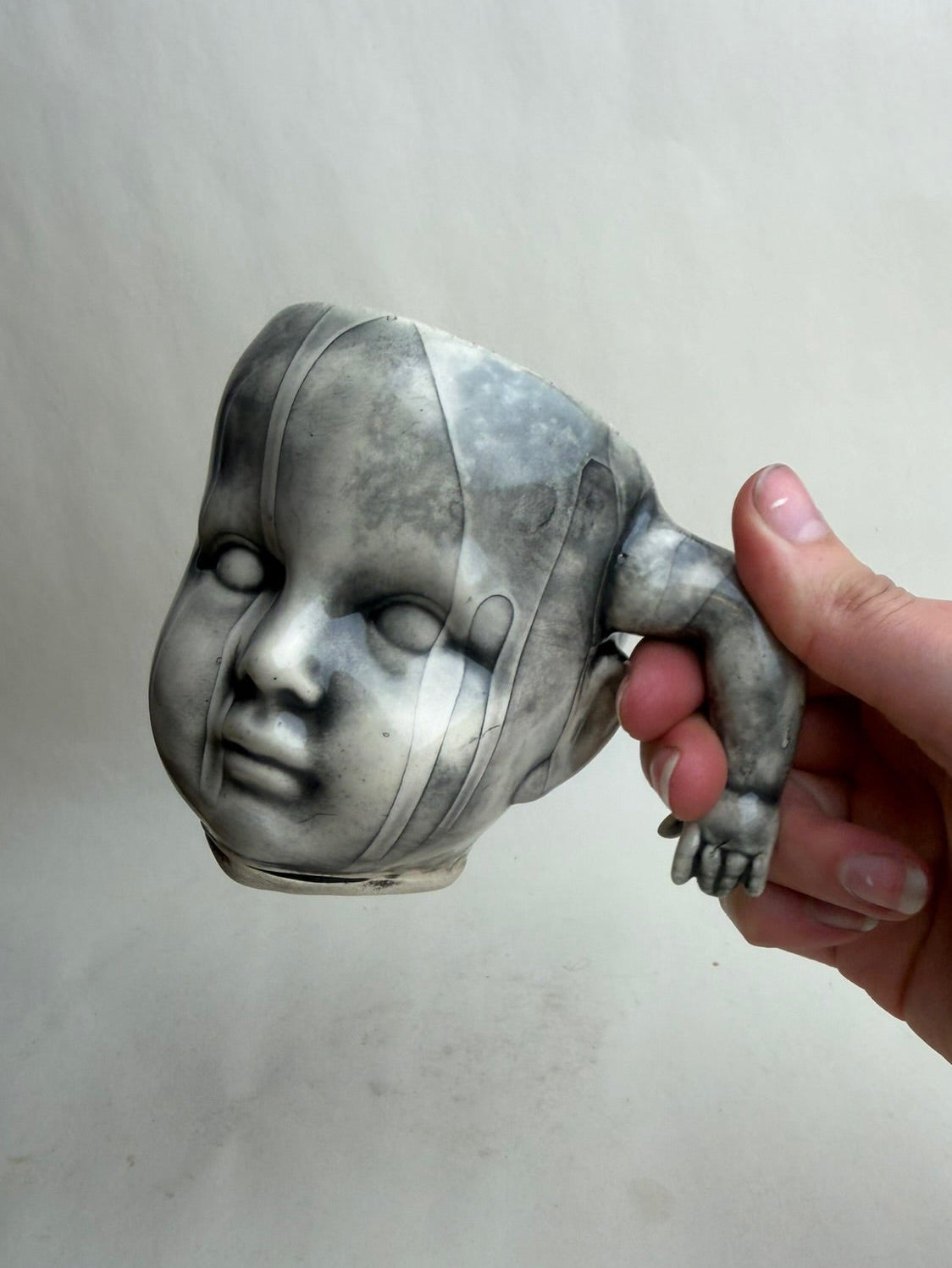 Baby Doll Head Mug With Doll Arm Handle