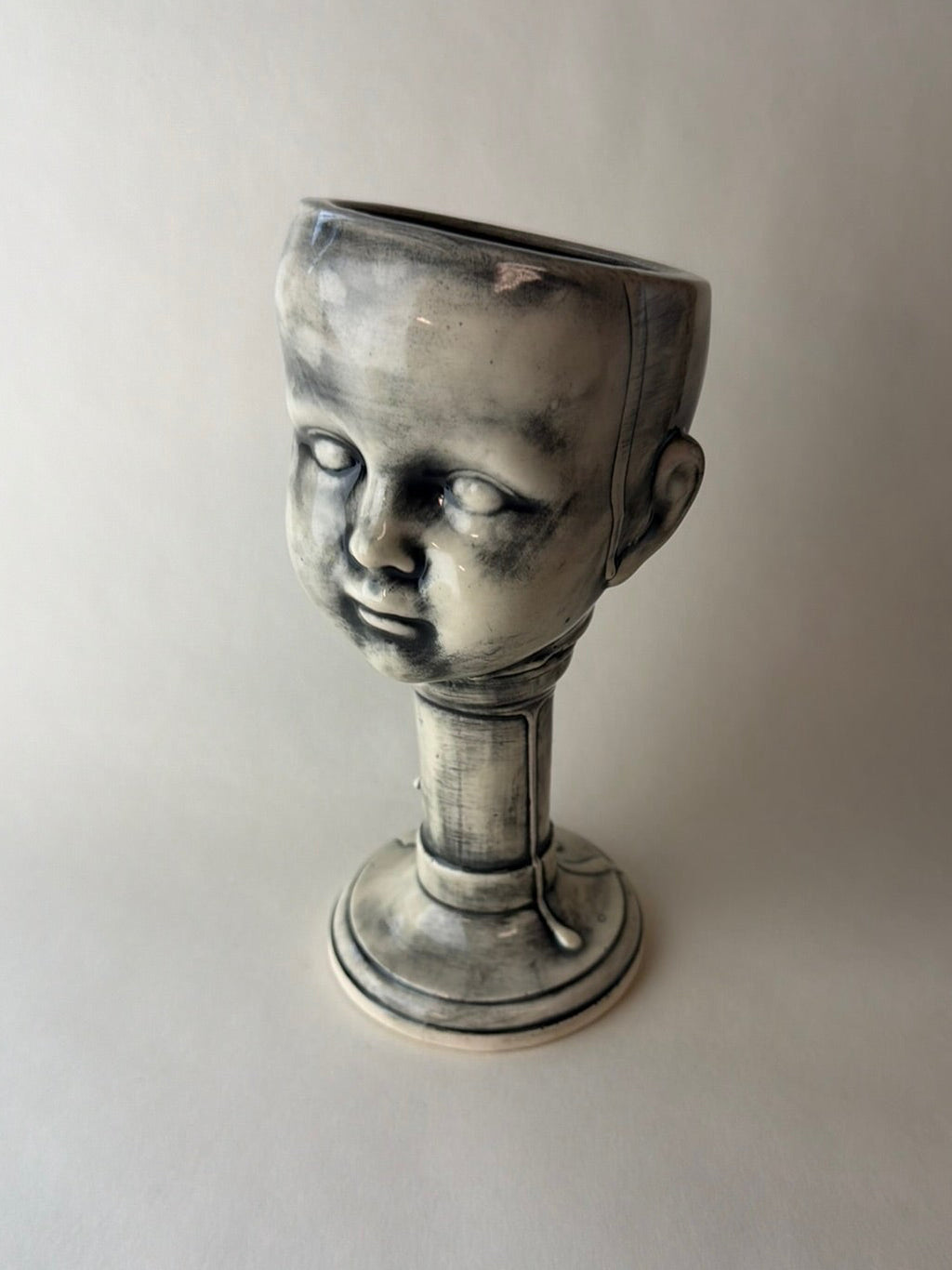 Tall Baby Doll Head Goblet