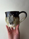 Morel Mushroom Wheel Thrown Mug
