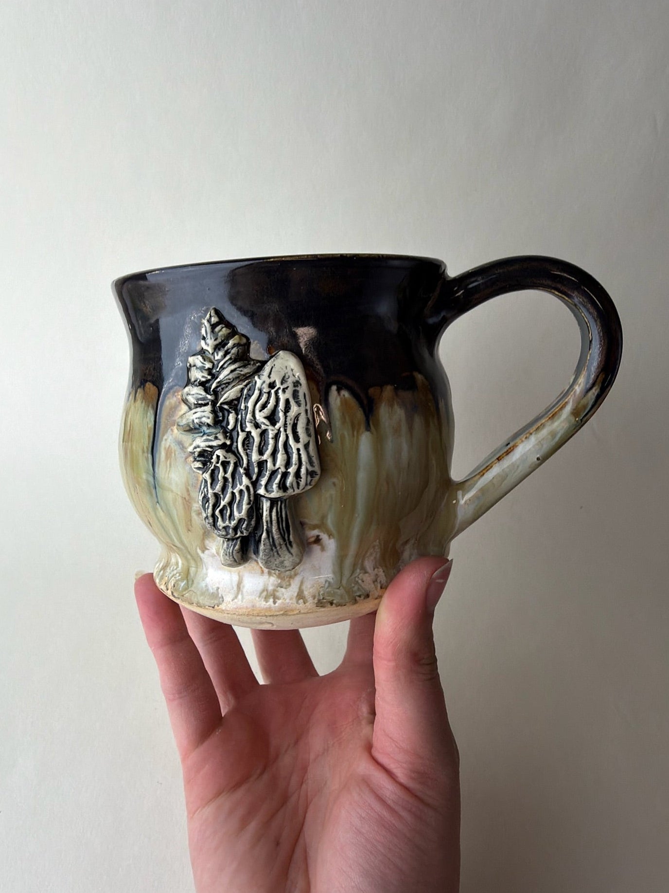 Morel Mushroom Wheel Thrown Mug