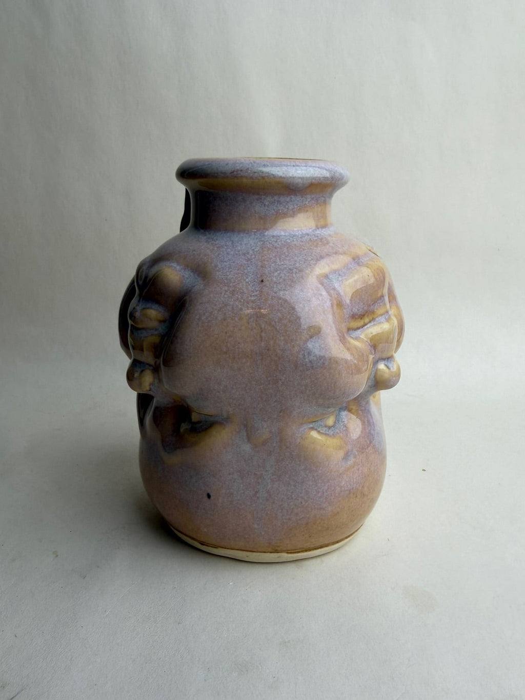 Three Face Baby Doll Head Vase