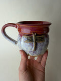 Dragonfly Wheel Thrown Mug