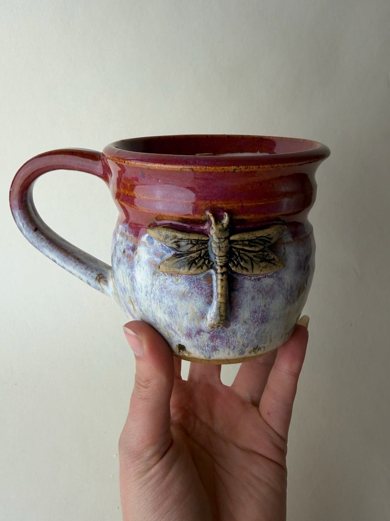Dragonfly Wheel Thrown Mug