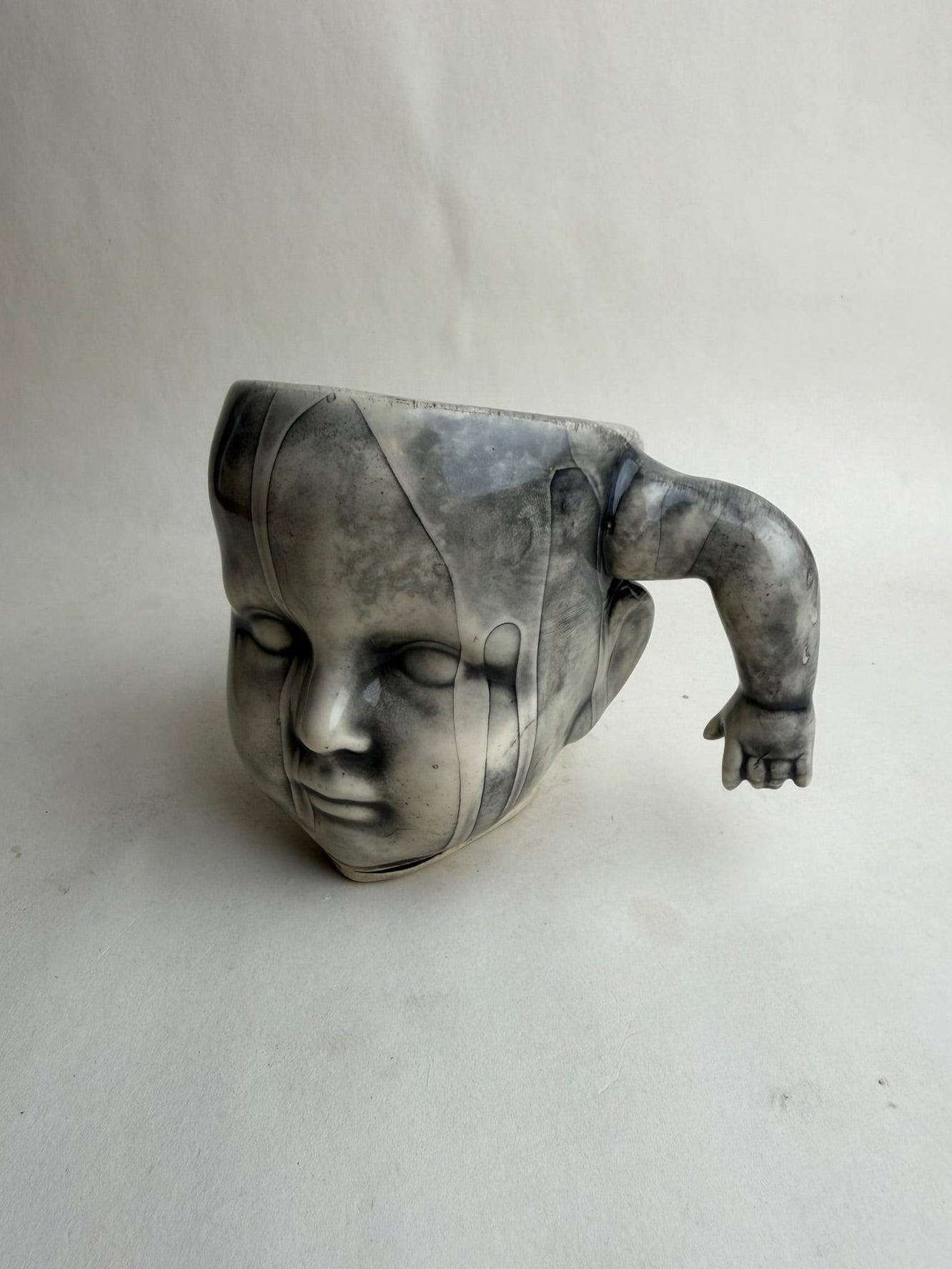 Baby Doll Head Mug With Doll Arm Handle