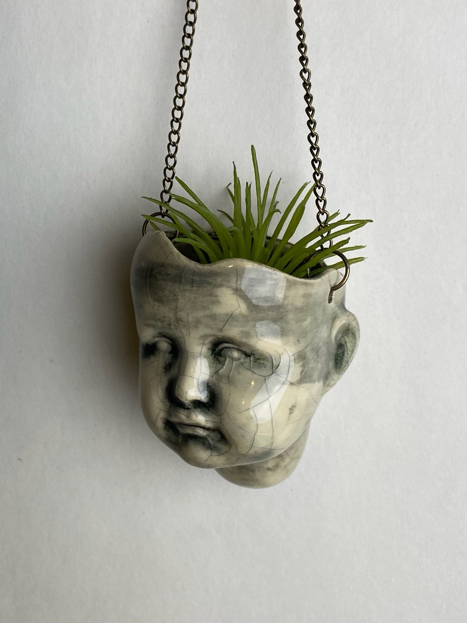 Baby Doll Head small Hanging Planter