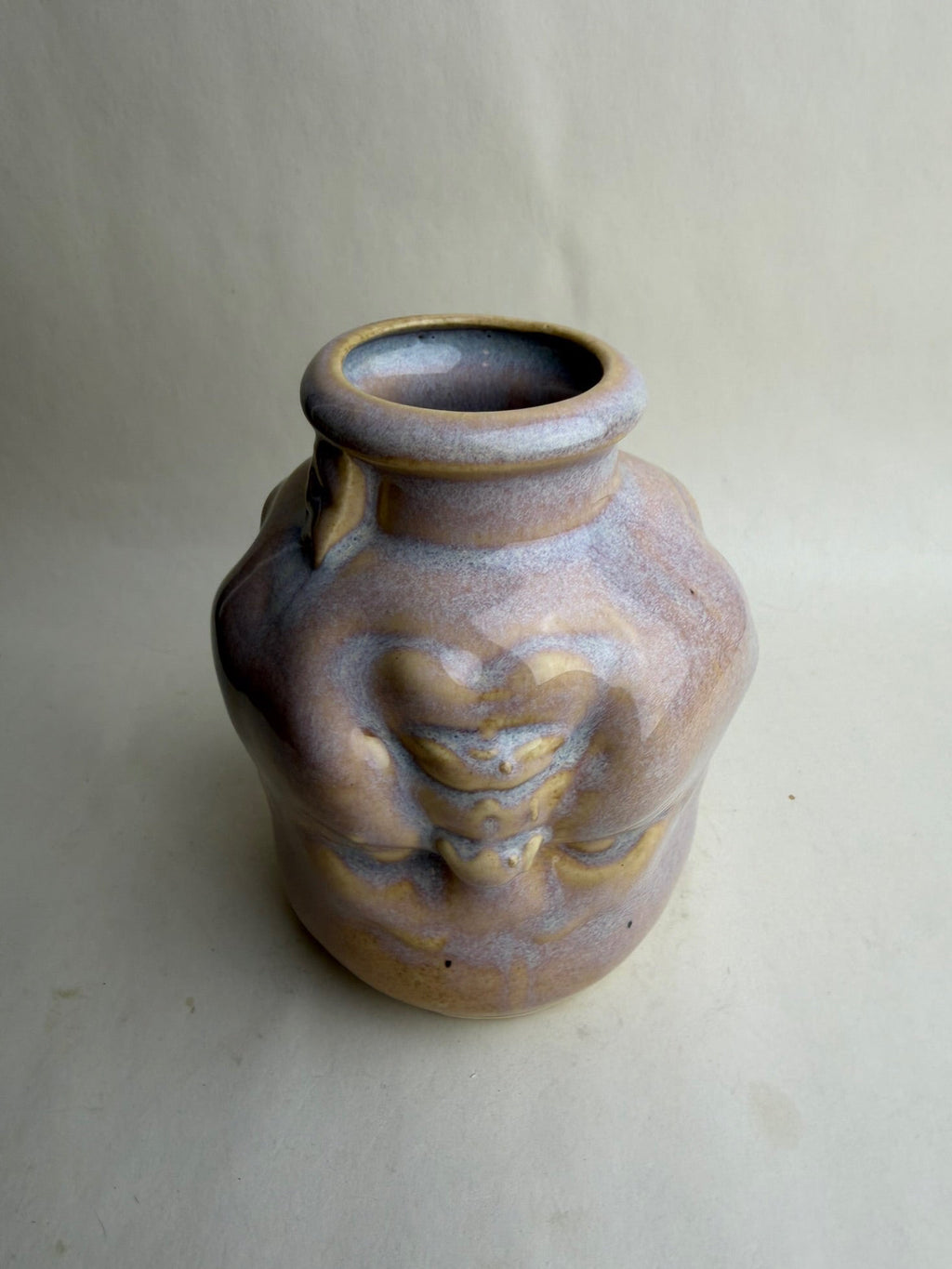 Three Face Baby Doll Head Vase