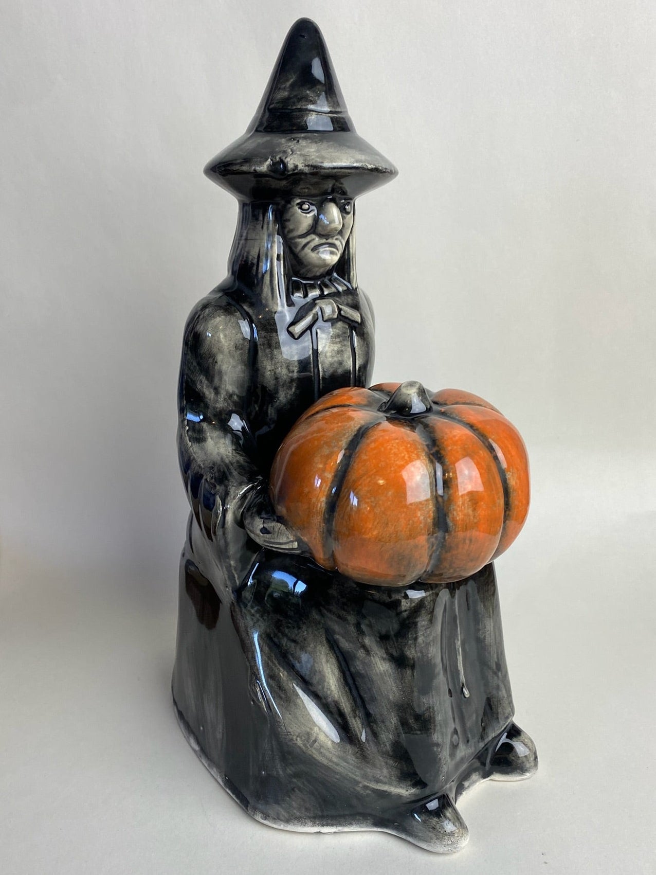 Large Witch with Jack-o-lantern