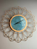 Retro Wheel Thrown Clock with Copper Frame
